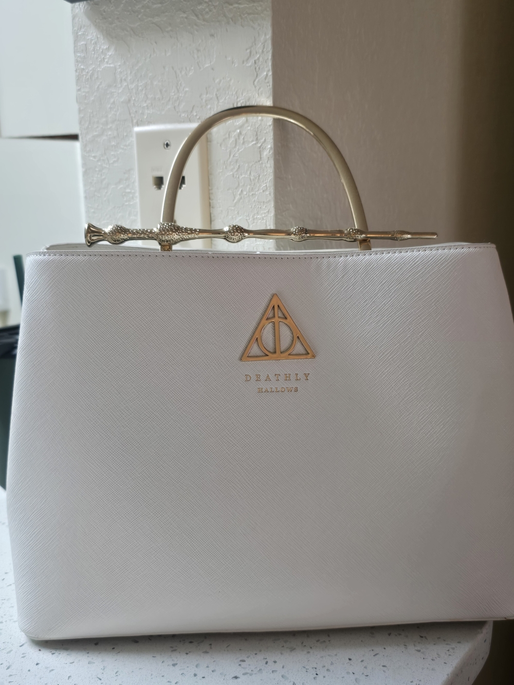 Loungefly Harry Potter Deathly Hallows White Satchel with Crossbody Strap - Picture 2 of 11